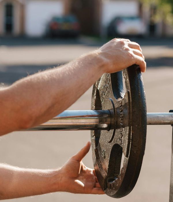 Man performing physical exercises for daily energy and strength